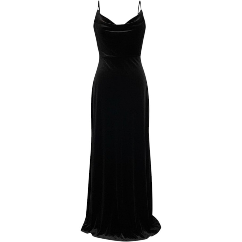 Revelry‎ Womens Skye Velvet Long Dress Size 10 Black Elegant Special Event